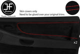 RED STITCH 2X DOOR CARD TRIM SUEDE COVERS FOR BMW 8 SERIES E31 1990-1999