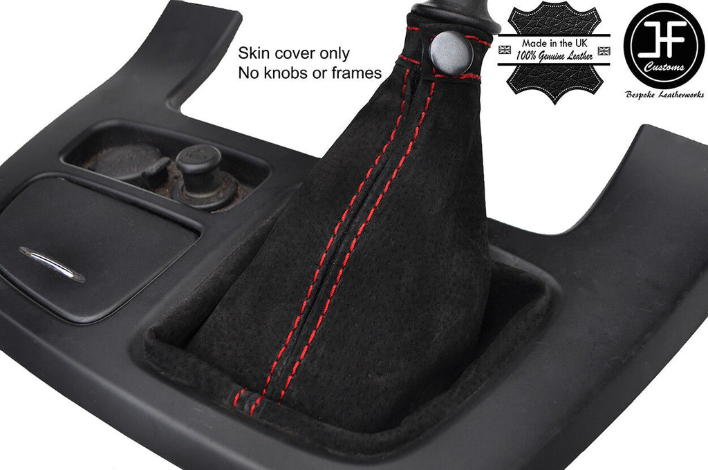RED STITCHING REAL SUEDE  MANUAL GEAR GAITER FOR KIA SEDONA 2007-2011 CUSTOM NEW