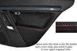 RED STITCH 2X REAR DOOR CARD SKIN COVERS FITS VAUXHALL OPEL VECTRA C SIGNUM