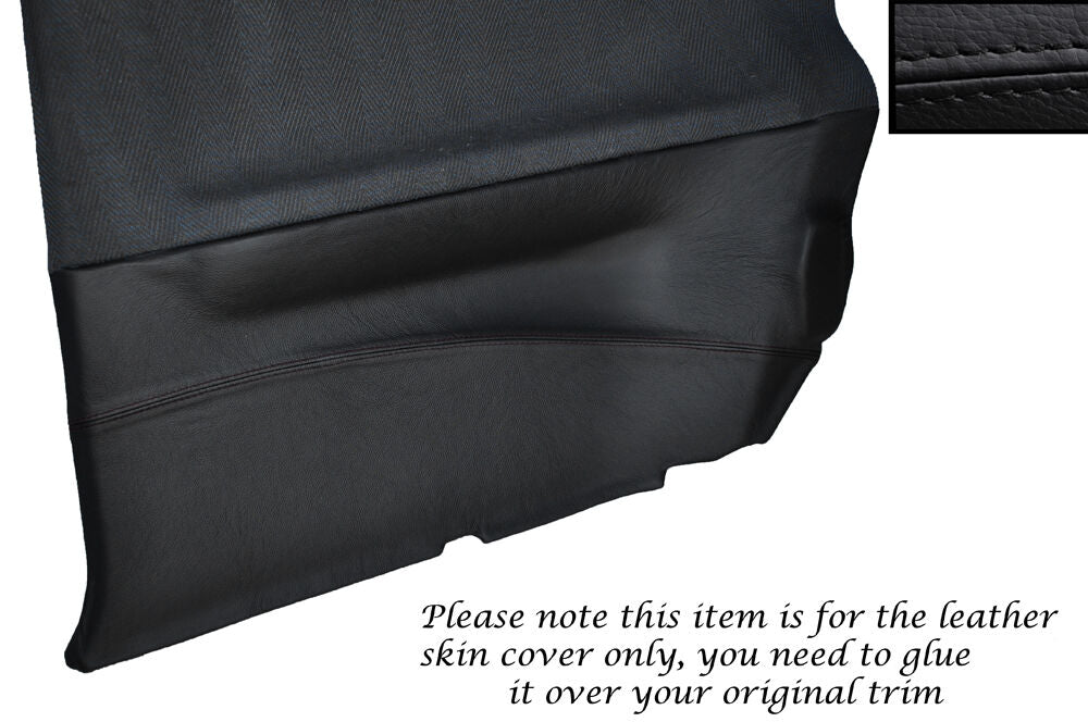 BLACK STITCH 2X REAR DOOR CARD TRIM SKIN COVER FITS NISSAN SUNNY PULSAR GTIR