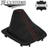 RED STITCH LEATHER GEAR GAITER WITH PLASTIC FRAME FITS KIA STONIC 17-21