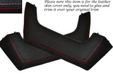 RED STITCH 2X DOOR POCKET LEATHER SKIN COVERS FITS PORSCHE 924 944 75-85