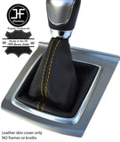YELLOW STITCHING TOP GRAIN LEATHER GEAR GAITER FITS FORD FOCUS MK2 2008-2011