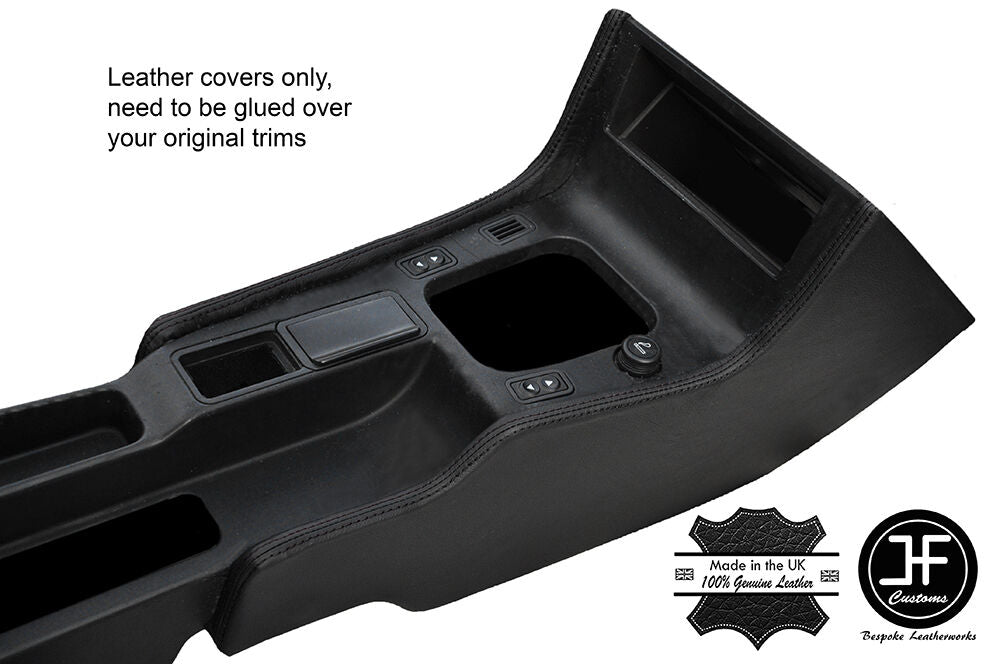 BLACK STITCH 2X CONSOLE SIDE TRIM LEATHER COVERS FITS FIAT COUPE 1994-2000