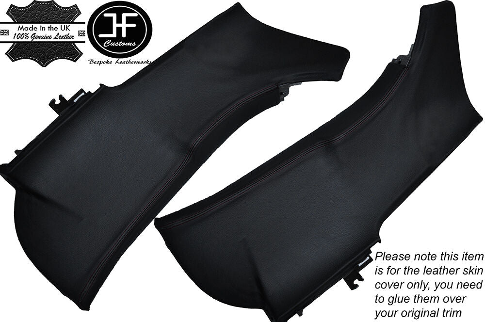 BLACK STITCH 2X GARNISH PILLAR LEATHER COVERS FITS HONDA S2000 99-09 STYLE 2