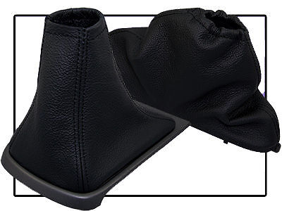 FITS JAGUAR X-TYPE 2 X GAITERS SET BLACK LEATHER 2001-2009 CUSTOM NEW MADE IN UK