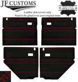 RED LUX-STITCH LEATHER 4X FRONT REAR DOOR COVERS FOR DEFENDER 110 STYLE2
