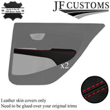 RED STITCH ITALIAN LEATHER 2X REAR DOOR ARMREST COVER FOR VOLVO S80 07-16