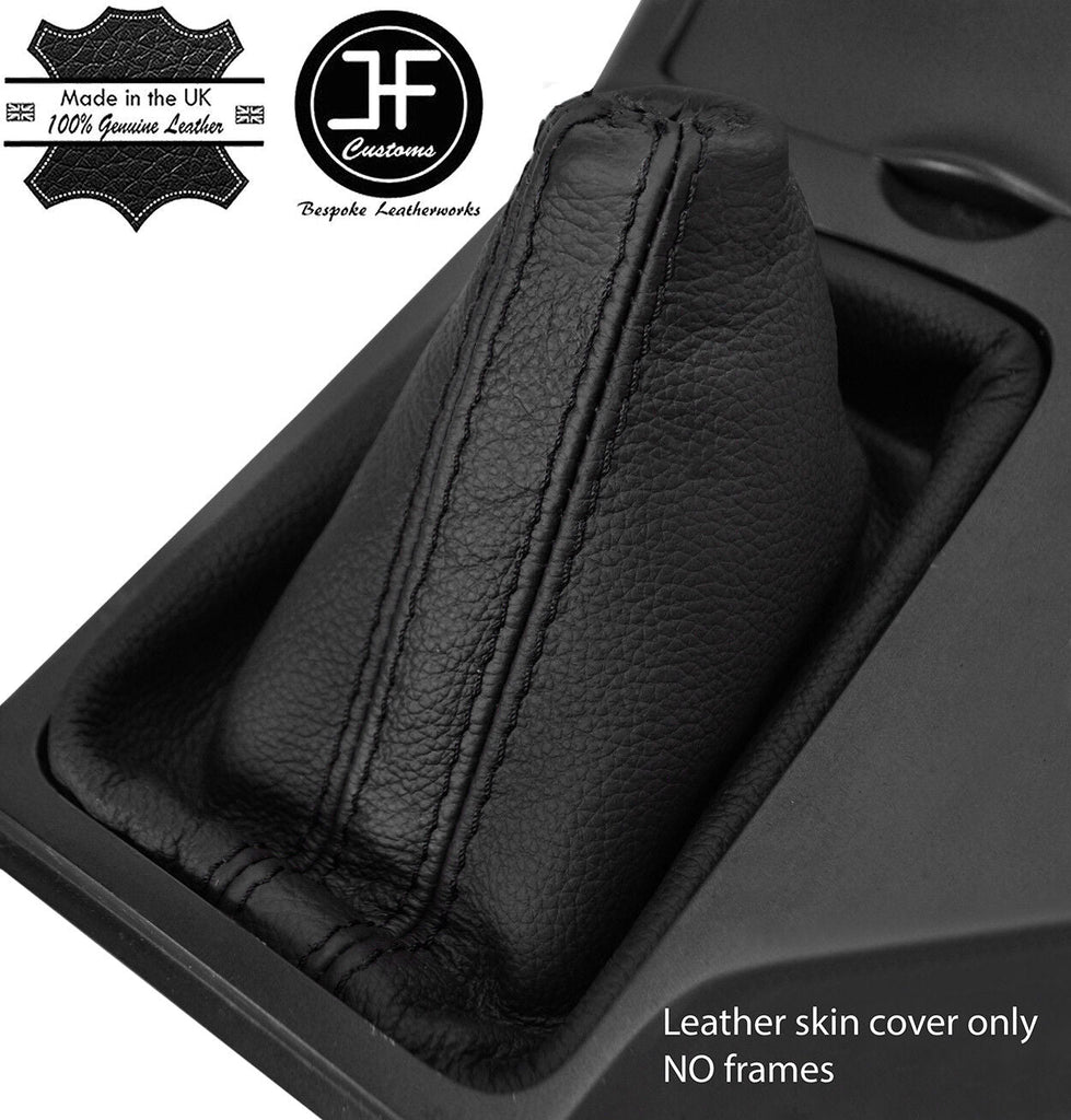 BLACK & BLACK STRIPE TOP GRAIN LEATHER MANUAL GEAR GAITER FITS MAZDA 6 02-07