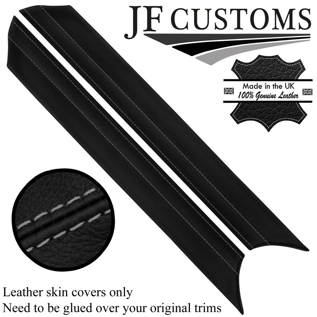 GREY STITCH ITALIAN LEATHER 2X A PILLAR COVERS FITS FORD MUSTANG 1967-1968