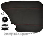 RED STITCH 2X REAR DOOR CARD LEATHER COVERS FITS VW BEETLE CLASSIC CUSTOM NEW