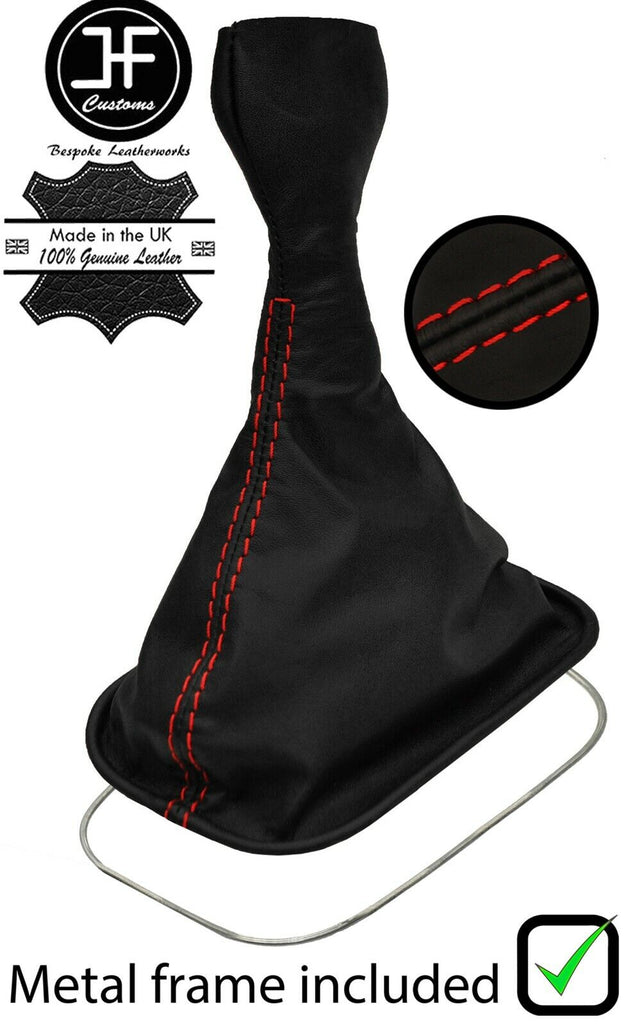 RED STITCH NAPPA LEATHER GEAR GAITER+METAL FRAME FOR PORSCHE 911 993 94-97