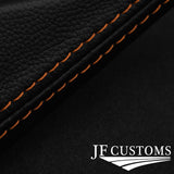 FOR VW T6 TRANSPORTER ORANGE STITCH LEATHER & SUEDE TOP INTERIOR RECOVERY KIT