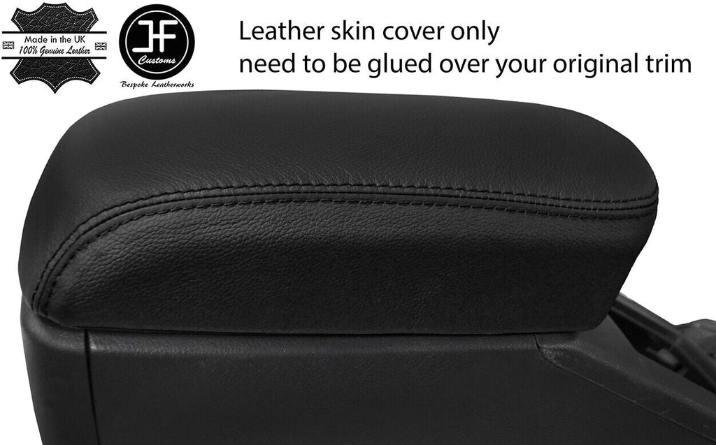 BLACK & BLACK TOP GRAIN REAL LEATHER ARMREST COVER FITS TOYOTA RAV 4 2006-2012