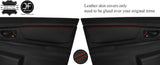 RED  STITCHING 2X FRONT DOOR CARD TRIM LEATHER COVERS FITS SUBARU XV 2012-2016