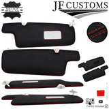 RED CROSS STITCH ITALIAN LEATHER 2X SUN VISOR COVERS FOR BMW E30 81-92 JF1