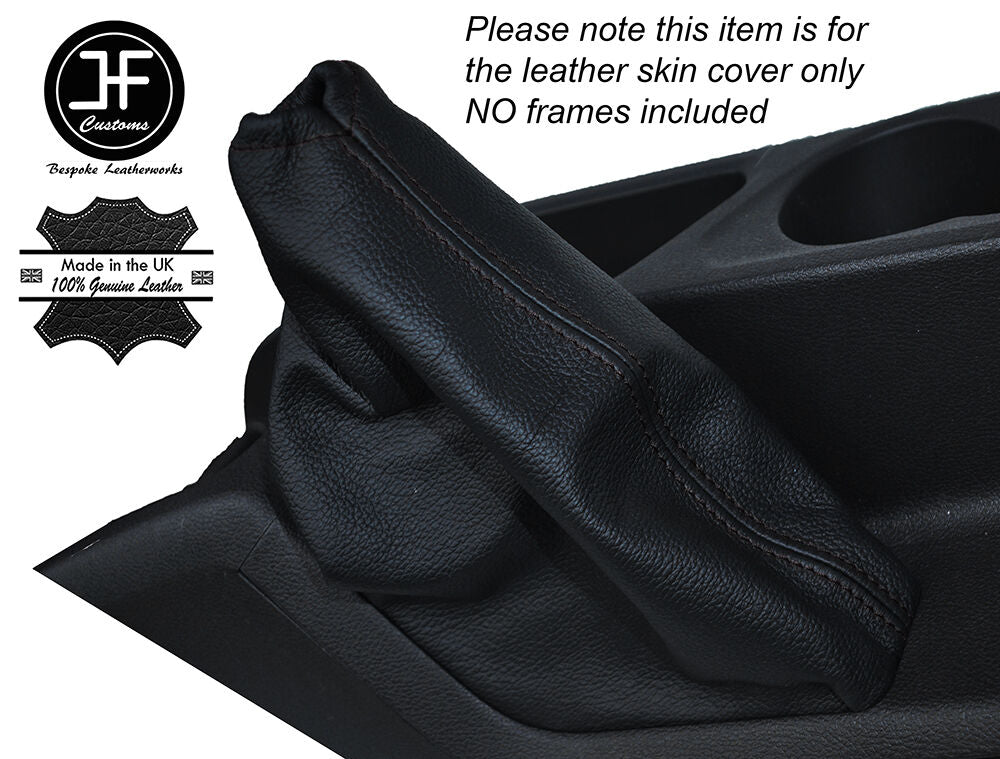 BLACK STITCH LEATHER SKIN HANDBRAKE GAITER FITS FORD TRANSIT CONNECT 2014-2016