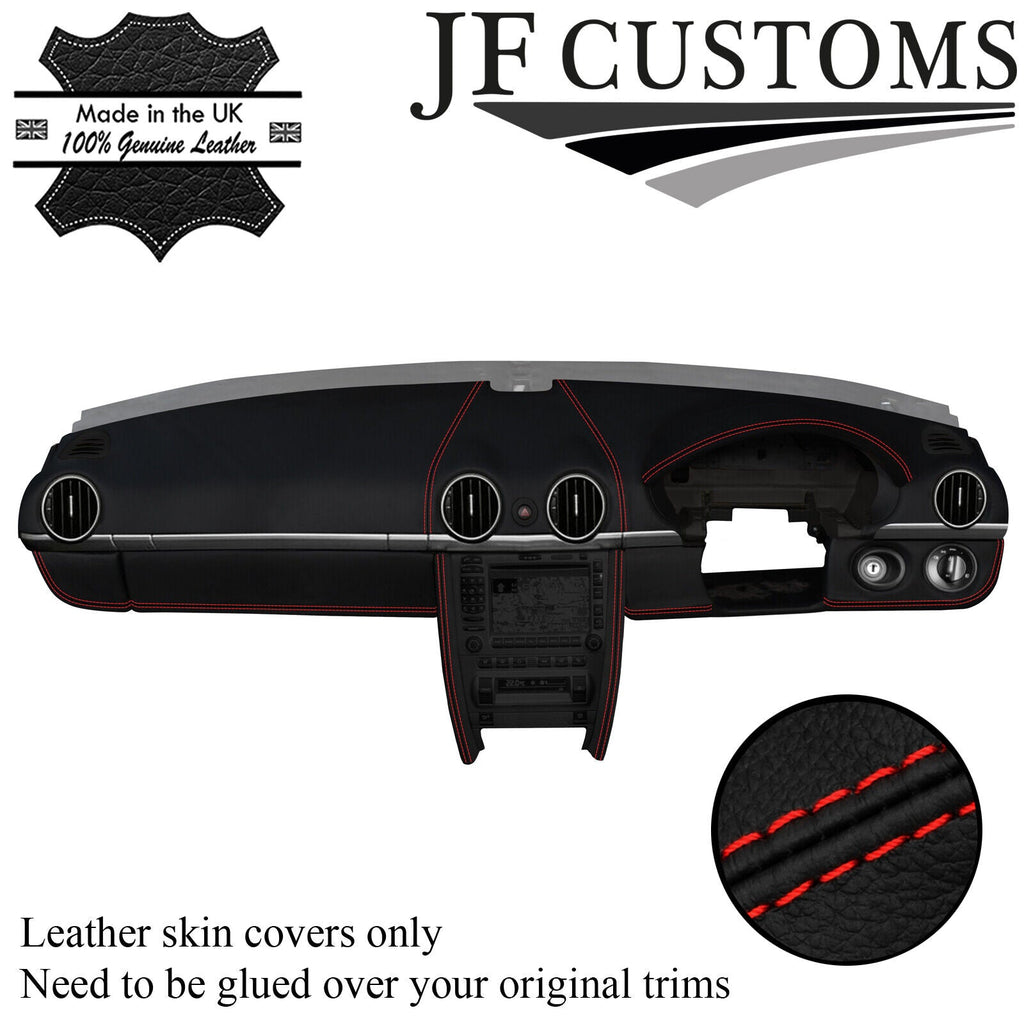 RED STITCH LEATHER FULL DASHBOARD KIT COVER FOR PORSCHE CAYMAN 987 05-12 JF2