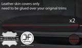 RED STITCHING 2X REAR DOOR ARMREST LEATHER COVERS FOR AUDI A3 8P 04-12 3 DOOR