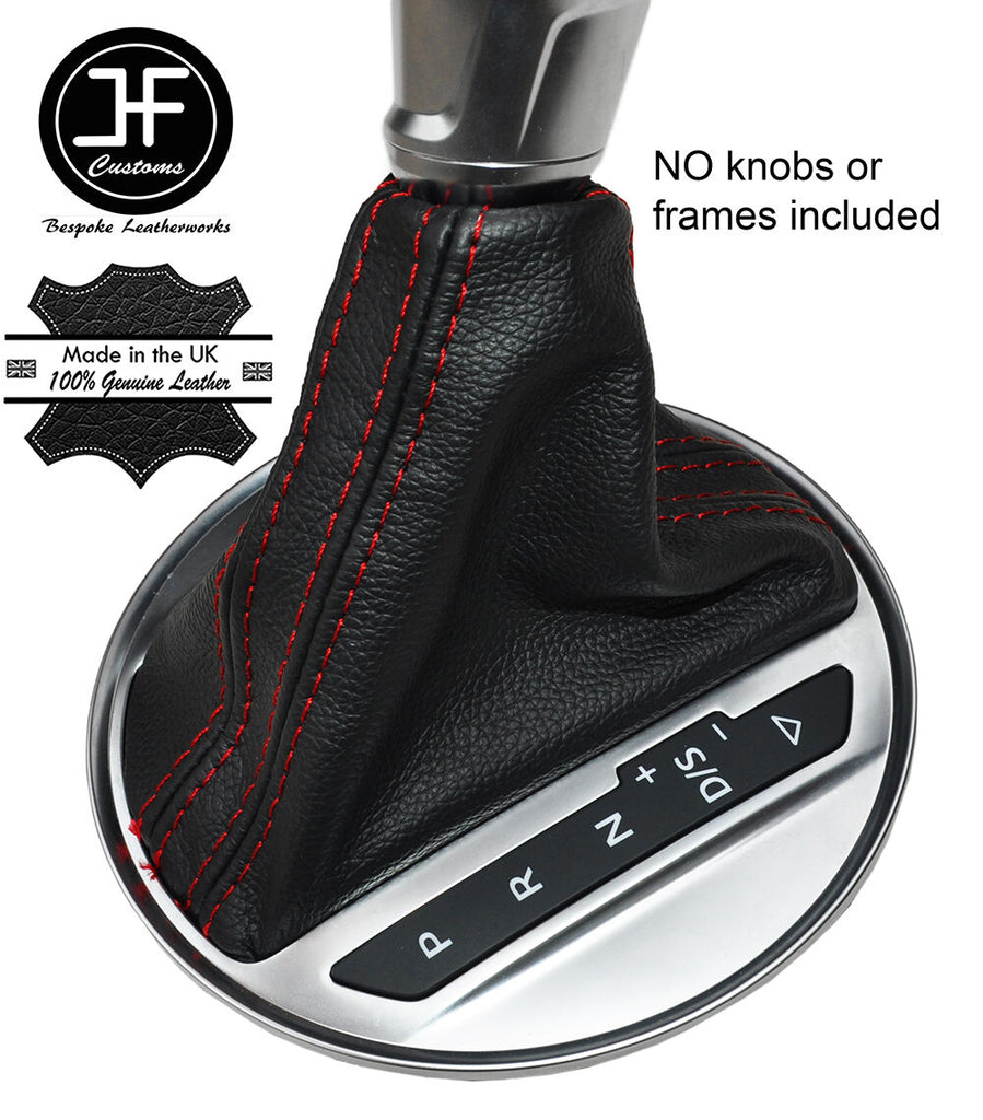 RED STITCH AUTO AUTOMATIC S TRONIC LEATHER GEAR GAITER FITS AUDI TT 2015-2017