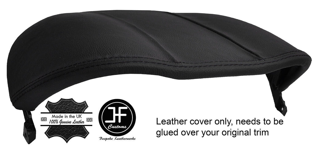 BLACK STITCH BINNACLE SPEEDO HOOD REAL LEATHER COVER FITS JAGUAR F TYPE 2012-17