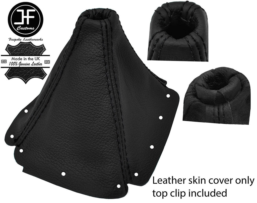 BLACK STITCH LEATHER GEAR GAITER + TOP RING TRIM FOR MAZDA MX5 MK1 MIATA 89-97