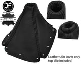 BLACK STITCH LEATHER GEAR GAITER + TOP RING TRIM FOR MAZDA MX5 MK1 MIATA 89-97