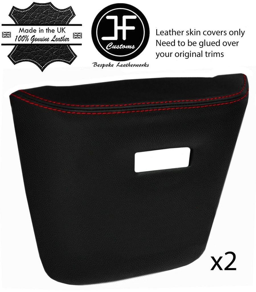 RED STITCH 2X FRONT ARMREST PAD LEATHER COVERS FOR ROVER P5 P5B V8 COUPE