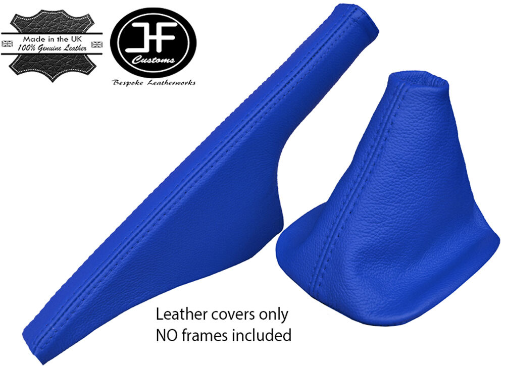 BLUE ITALIAN LEATHER FOR VW GOLF MK4 4 IV BORA 98-05 GEAR&HANDBRAKE GAITERS