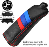 RED STITCH TRI STRIPE HANDBRAKE HANDLE LEATHER COVER FOR BMW E90 E91 E92 E93