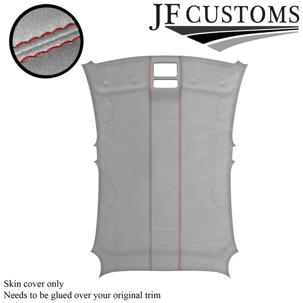 RED STITCH L GREY SUEDE ROOF HEADLINER COVER FOR ALFA ROMEO GIULIETTA 10-16