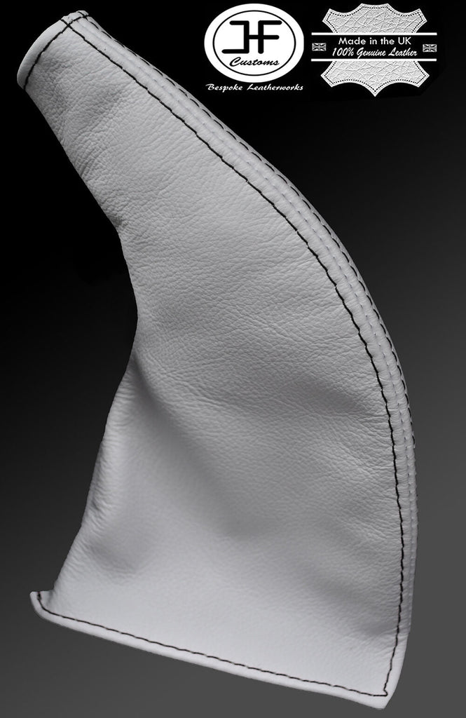 BLACK STITCH FITS MAZDA MX5 MK1 MK2 NB NA 89-05 CUSTOM HANDBRAKE WHITE LEATHER