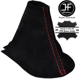 RED STITCHING SUEDE MANUAL GEAR GAITER FITS FORD MUSTANG 2015-2017 CUSTOM NEW