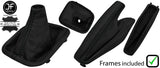 BLACK STITCH LEATHER MANUAL GAITER SET+PLASTIC FRAME FOR BMW 5 SERIES E34 87-97