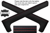RED STITCHING 2X LEATHER KNEE PADS SKIN COVERS FITS PORSCHE 911 1986-1989