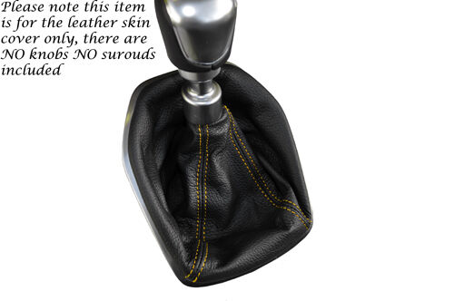 YELLOW STITCHING FITS FORD FIESTA 2013+ ONWARDS LEATHER GEAR GAITER COVER ONLY