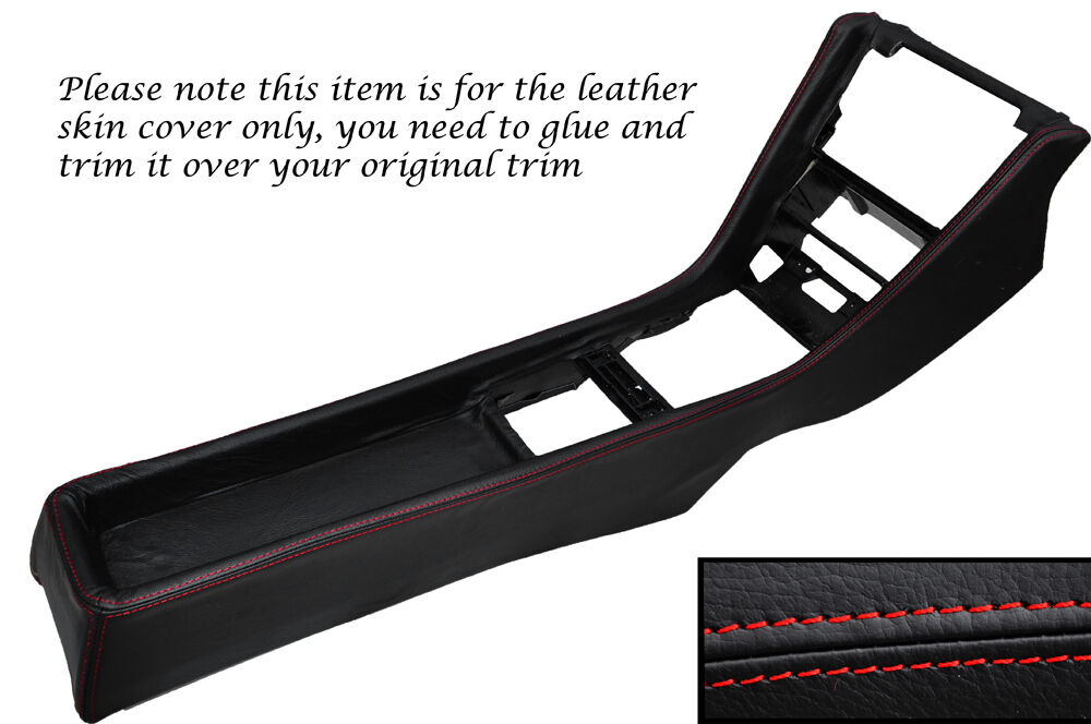 RED STITCH CENTRE CONSOLE LEATHER COVER FITS MERCEDES W124 E CLASS 83-95