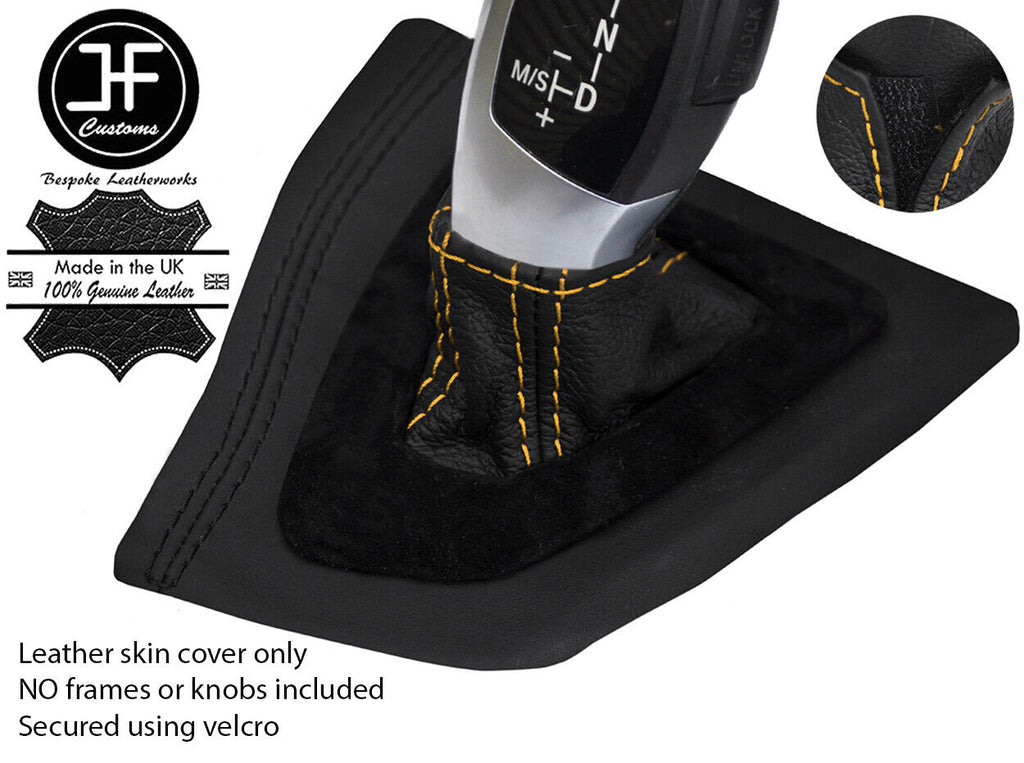 YELLOW STITCH LEATHER AUTOMATIC GEAR GAITER FOR BMW 3 SERIES F30 F31 12-15