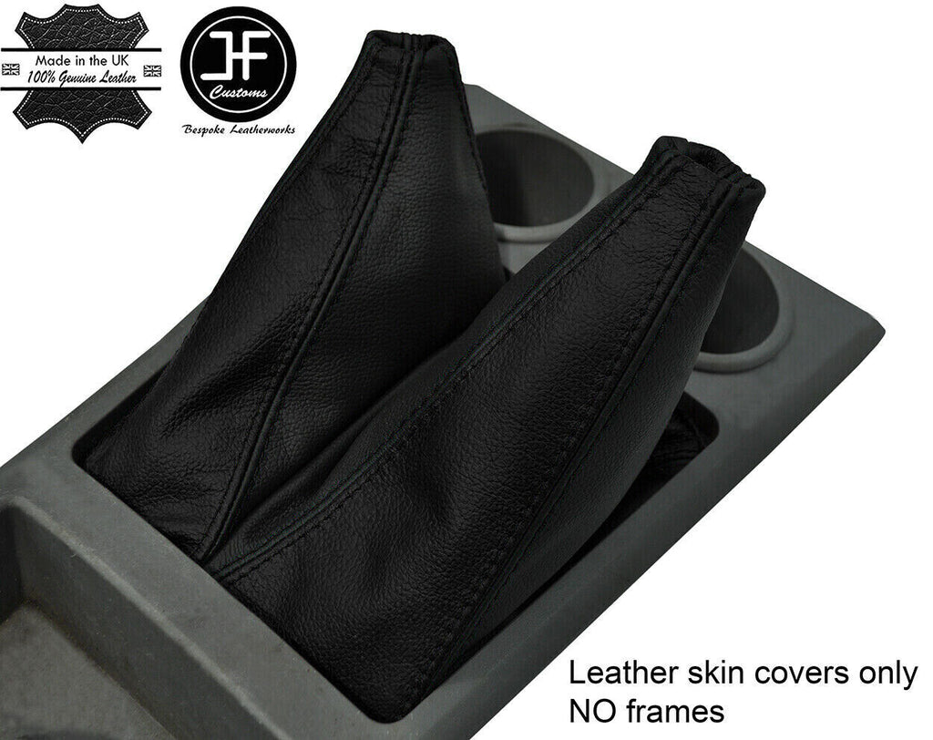 BLACK & BLACK REAL LEATHER GEAR & HI LOW 4X4 GAITER FITS MAZDA BT-50 2006-2011