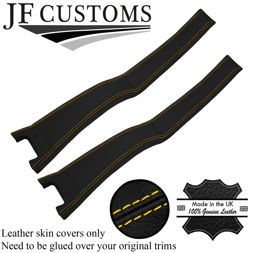YELLOW STITCH 2X LEATHER B PILLAR COVERS FITS LANCIA DELTA INTEGRALE EVO 86-92