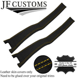YELLOW STITCH 2X LEATHER B PILLAR COVERS FITS LANCIA DELTA INTEGRALE EVO 86-92