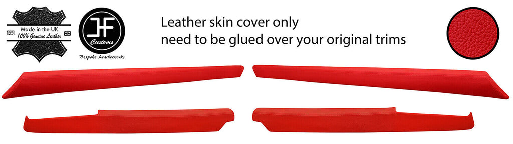 RED 2X FRONT+2X REAR CAPPING REAL LEATHER COVERS FOR PORSCHE 911 SC TARGA