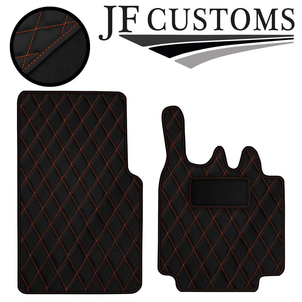ORANGE DIAMOND VINYL 2X TAILORED FLOOR CARPETS FOR SMART FORTWO 450 03-07 JF1