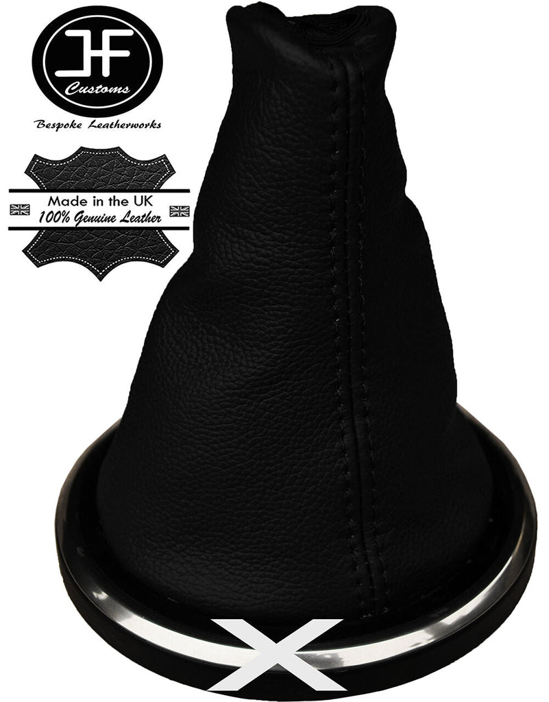 BLACK GENUINE ITALIAN LEATHER GEAR GAITER FOR FORD FIESTA MK6 FUSION 2002- 2008