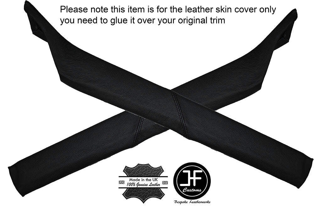 BLACK STITCH 2X A POST PILLAR LEATHER SKIN COVERS FITS BMW 5 SERIES E28 81-87