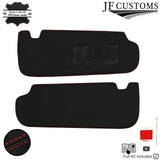 RED CROSS STITCH 2X SUN VISOR LEATHER COVERS FOR KIA OPTIMA 11-15 SALOON