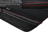 RED STITCH 2X DOOR ARMREST SKIN COVER FITS PORSCHE BOXSTER 987 & CAYMAN 05-12
