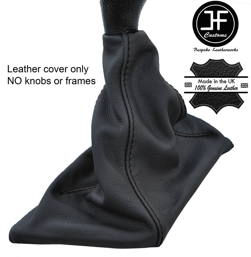 BLACK STITCHING TOP GRAIN REAL LEATHER GEAR GAITER FITS PEUGEOT 806 1994-2006