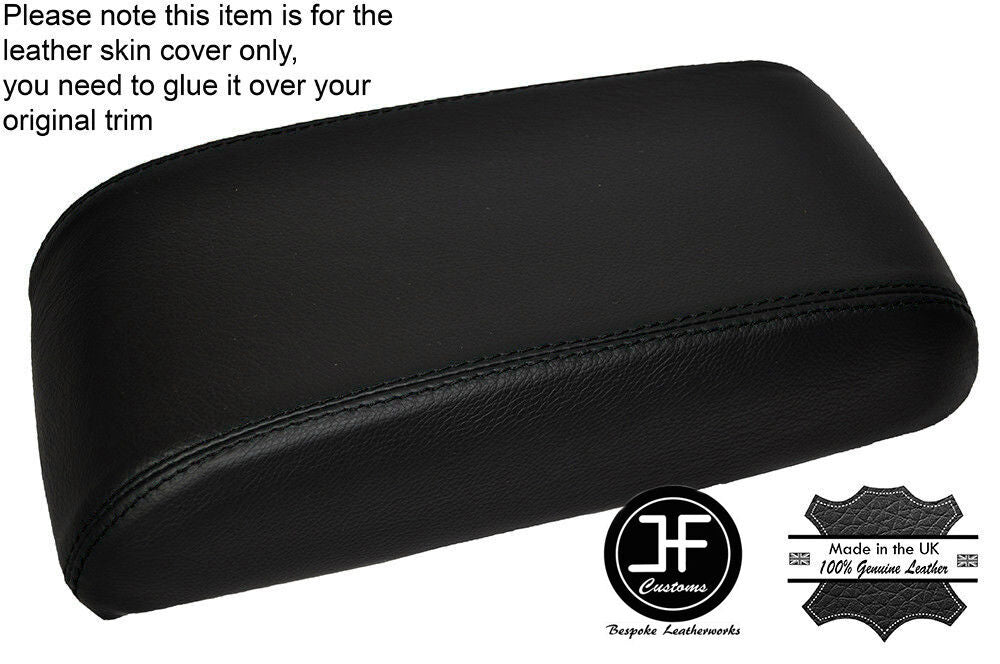 BLACK STITCH ARMREST LID LEATHER COVER FITS LAND ROVER DISCOVERY TD5 300 TDI