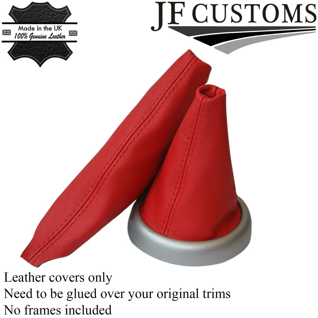 FITS MINI BMW COOPER S ONE RED LEATHER GEAR&HANDBRAKE GAITER CUSTOM NEW